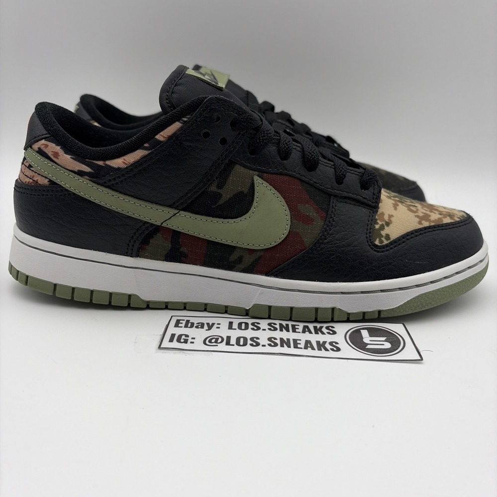 Size 9.5 - Nike Dunk SE Low Black Multi-Camo (DH0957-001) - Picture 3 of 8